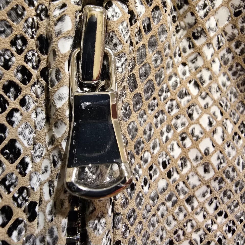 L'agence Python Leather Biker Jacket (Fieldstone)… - image 8